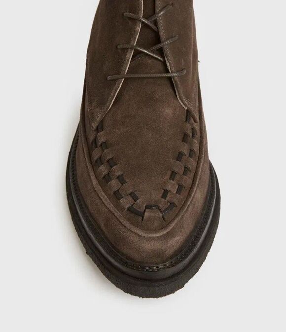 AllSaints Mens Brown Leon Suede Leather Lace Up Woven Chukka Boots Size 42 main image 8
